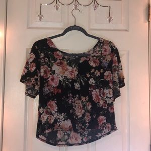 floral mid rise top